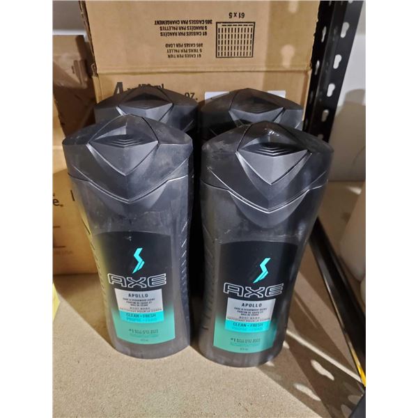 Axe Apollo Sage & Cedarwood Scent Mens body Wash 4X473ml