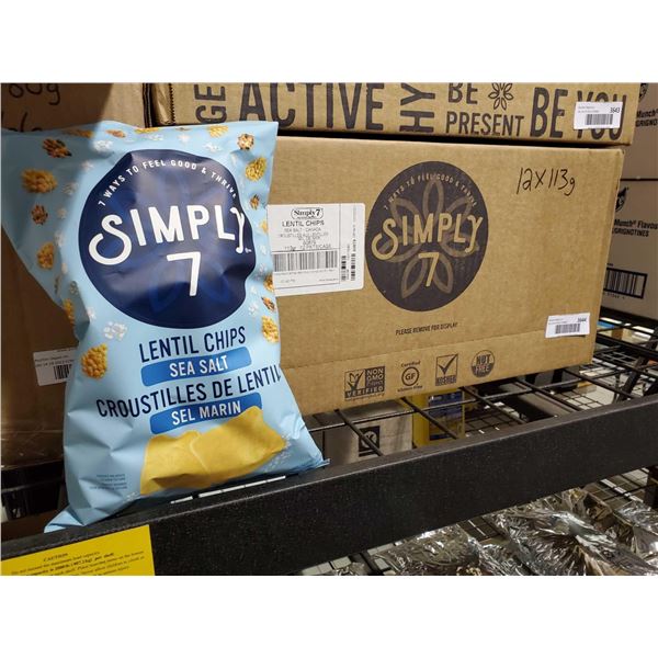 Simply 7 Sea Salt Lentil Chips - Gluten Free, Nut Free, Kosher and non GMO Verrified 12X113g