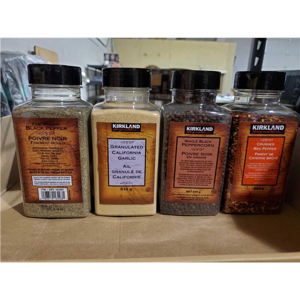 Kirkland Spices - Ground Black Pepper 348g, Granulated California Garlic 510g, Whole Black Peppercor