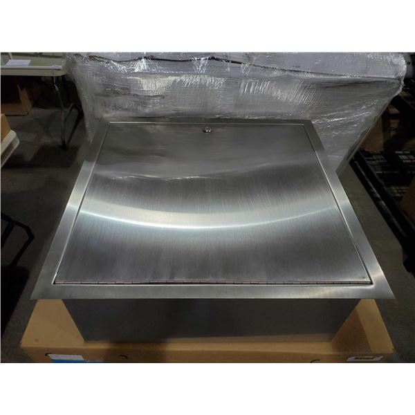 *NEW* Stainless Steel Finish Locking Flushmount Laundry Shoot 20X21X9"