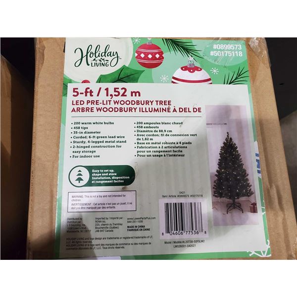 *NEW* Holiday Living 5 LED Pre-lit Woodburry Tree