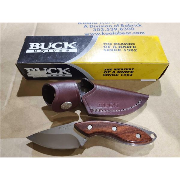 *NEW* Buck Knife with Brown Leather Belt Sheath - Alpha Hunter