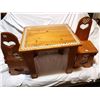 Image 2 : Wooden child's table & 2 chairs, table is 24" X 20"