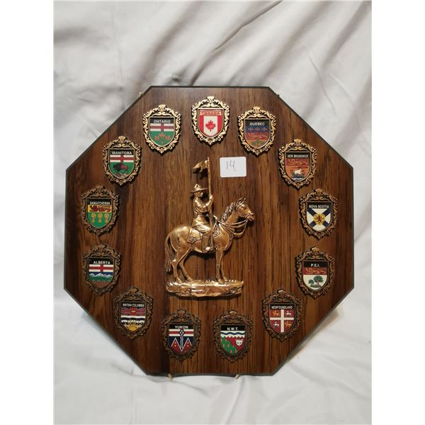 RCMP Provincial emblems plaque, 11"