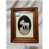 Image 1 : Framed Caribou hair tufting, signed, 9" X 7"