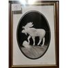 Image 2 : Framed Caribou hair tufting, signed, 9" X 7"