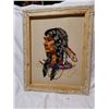 Image 5 : Vintage crochet Native woman 20" X 16"