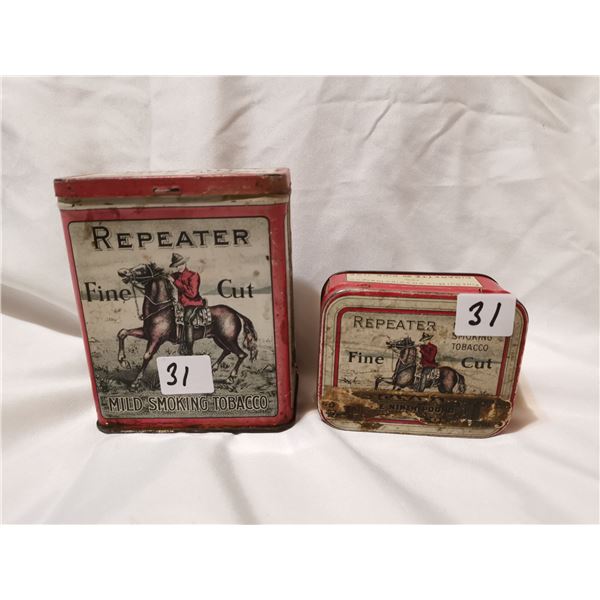 2 Repeater tobacco tins