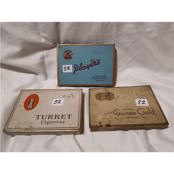 Player's, Turret & Guinea Gold cigarette tins