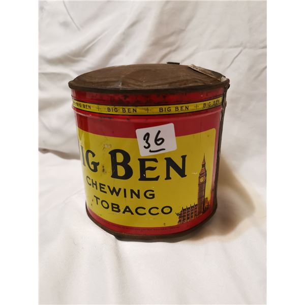 Big Ben sealed tin can, expanded but holding