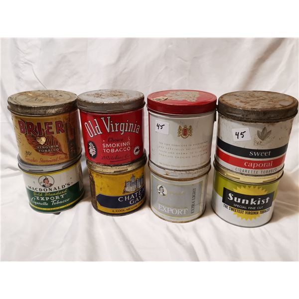 8 Tobacco tins