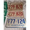 Image 2 : Matching 1969, 1973 Saskatchewan license plates and 1965 & 1976 single plates