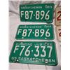 Image 3 : Matching 1969, 1973 Saskatchewan license plates and 1965 & 1976 single plates