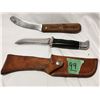 Image 1 : Beaver skinning knife & poorly sharpened 'buck' knife
