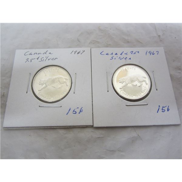 2 Silver 1967 Lynx Quarters