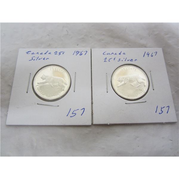 2 Silver 1967 Lynx Quarters