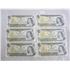Image 1 : 6  1973 Dollar Bills Crisp
