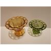 Image 4 : 2 Candy Dishes Yellow 5.5x5" High Green 5x3" High