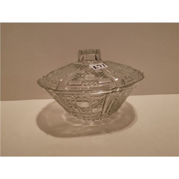 Glass Candy Dish w/ Lid 7"