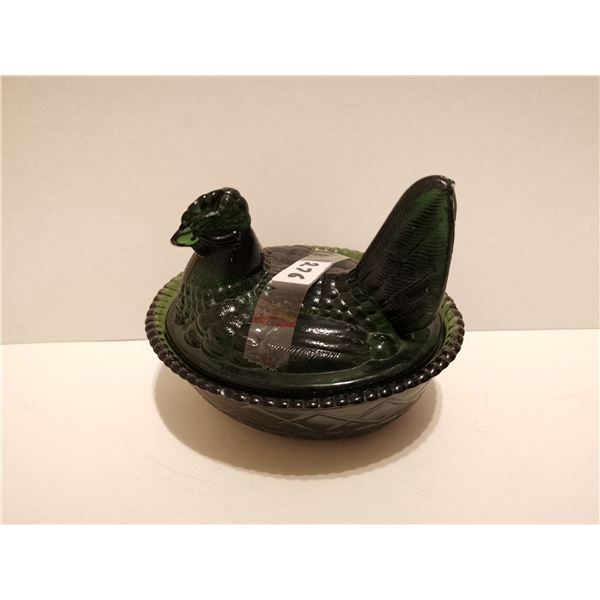 Dark Green Hen on the Nest 5x4"