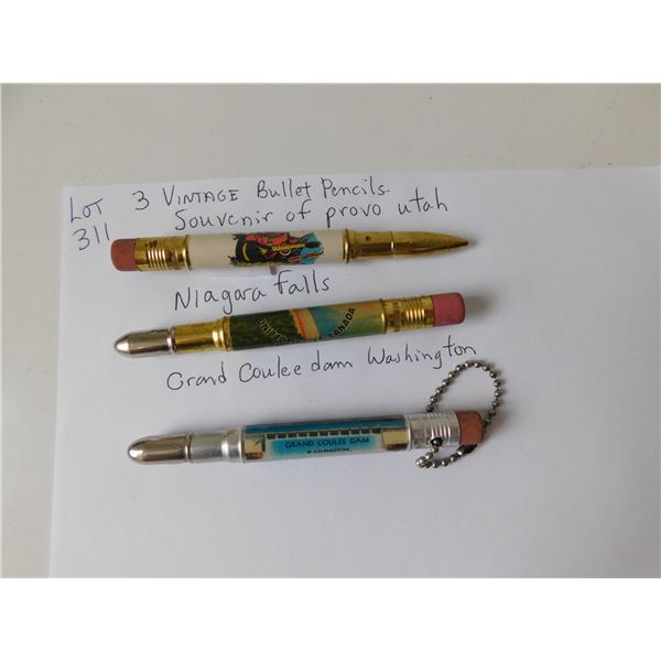 THREE VINTAGE BULLET PENCILS