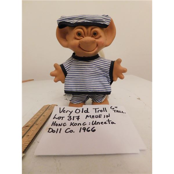 1966 UNEETA DOLL CO.  6” TALL TROLL