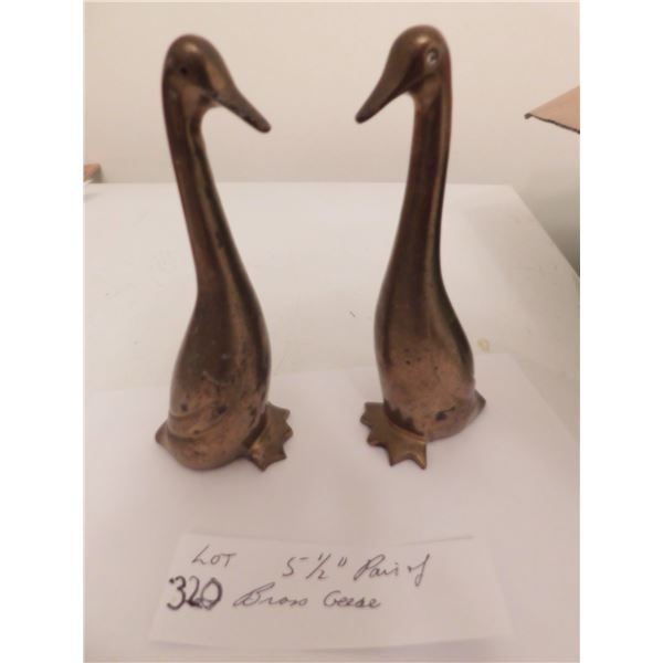 5 ½” PAIR OF BRASS GEESE