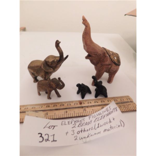 BRASS AND OTHER ELEPHANT FIGURINES