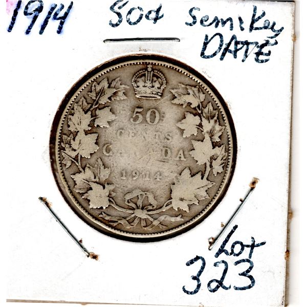 1914 SEMI KEY DATE 50 CENT PIECE