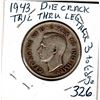 Image 2 : 1943 50 CENT DIE CRACK ERROR TAIL THRU 3 TO EDGE SCARCE