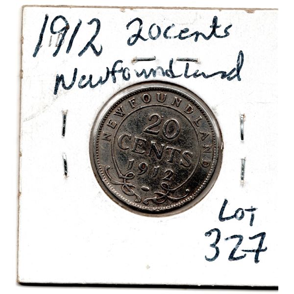 1912 NEWFOUNDLAND 20 CENT PIECE