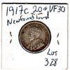 Image 2 : 1917 NEWFOUNDLAND 20 CENT PIECE