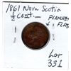 331  1861 NOVA SCOTIA  CENT PIECE WITH PLANCHET FLAW HIGH GRADE