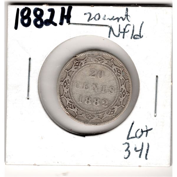 1882H NEWFOUNDLAND 20 CENT PIECE