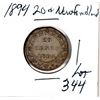 344  1894 NEWFOUNDLAND 20 CENT PIECE