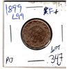 1899 LARGE 99 NEWFOUNDLAND 20 CENT PIECE