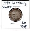 348  1899 SMALL 99 NEWFOUNDLAND 20 CENT PIECE