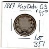 Image 1 : 1887 AG3 SCARCE KEY DATE 25 CENTS