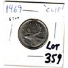Image 1 : 1969 PARTIAL CLIPPED 25 CENTS