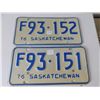 Image 1 : PAIR 1976 SASK FARM PLATES