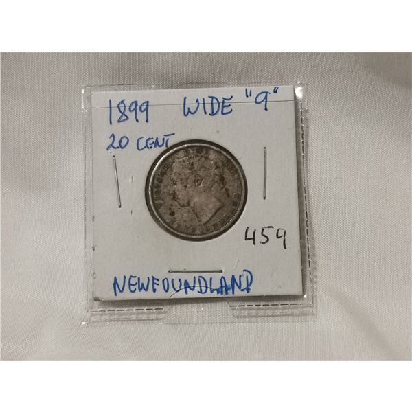 1899 NFLD Silver 20¢ Coin