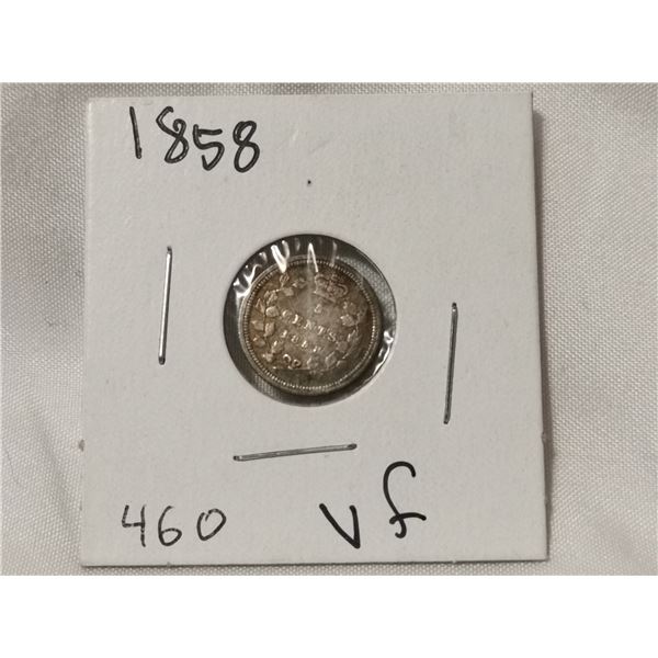 1858 Silver 5¢