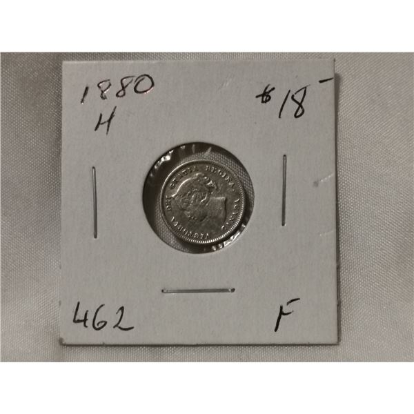 1880 Fine Silver 5¢