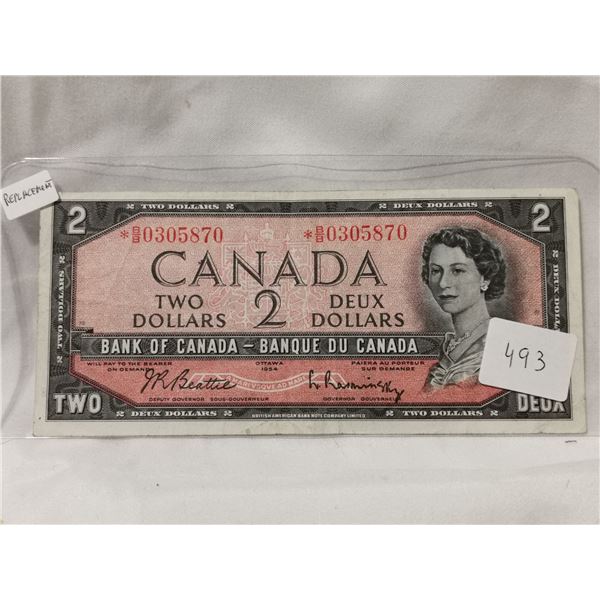 1954 $2 Replacement Bill