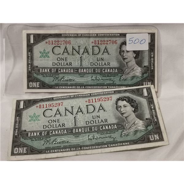 Two 1967 $1 Replacement Bills