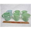 Image 1 : 6 Jadeite Fire King Mugs C Handle has Chip on Lip