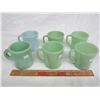 Image 2 : 6 Jadeite Fire King Mugs C Handle has Chip on Lip