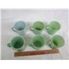 Image 3 : 6 Jadeite Fire King Mugs C Handle has Chip on Lip