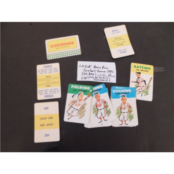 1962 HOMERUN BASEBALL CARD GAME NO BOX