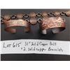 Image 3 : LOT 615 31 INCH COPPER BELT & 2 COPPER BRACELETS